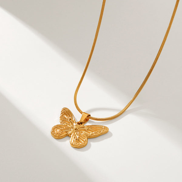 IG Style Butterfly Insect Stainless Steel Electroplating Necklaces