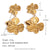 Fashion Flower Geometric Stainless Steel 18K Gold Plated Stud Earrings