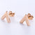 Minimalist U-Shape Stainless Steel Electroplating Stud Earrings