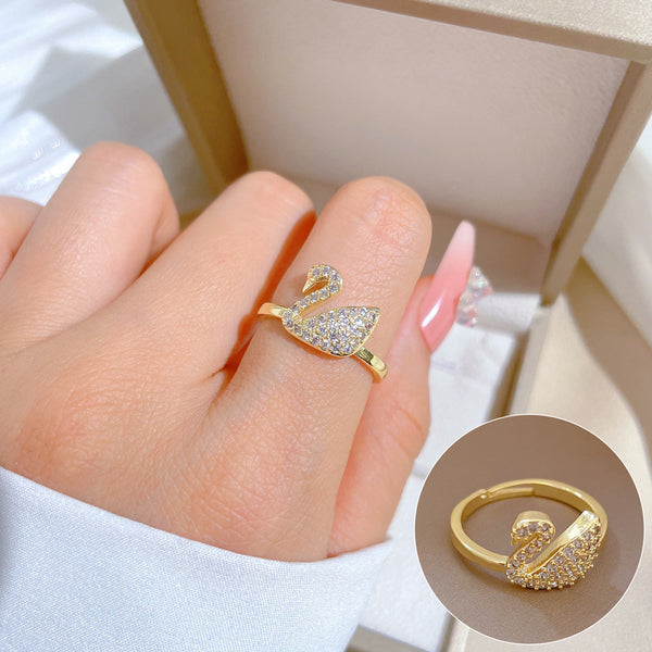 Women Cartoon Crown Brass Electroplating Rings