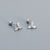 925 Sterling Silver Moderate Luxury Round Ellipse Geometric Silver Diamond Inlay Stud Earrings