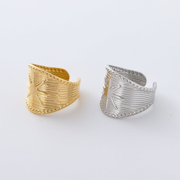 Retro Unisex Vintage Geometric Stainless Steel Electroplating Rings