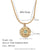 Fashion Circle Square Geometric Stainless Steel 18K Gold Plated Necklaces