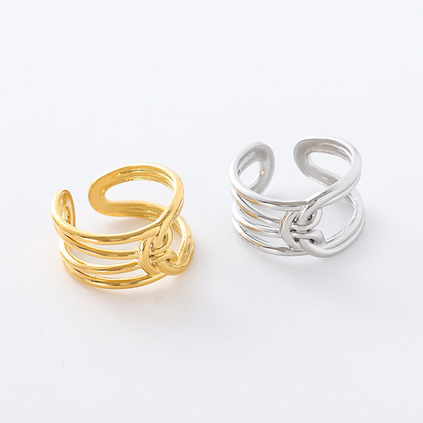 Retro Vintage Women Geometric Geometric Stainless Steel Electroplating Rings