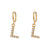 Minimalist Letter Number Text Stainless Steel 18K Gold Plated Earrings