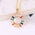 Women Chain Octagram Heart Flower Copper Electroplating Necklaces