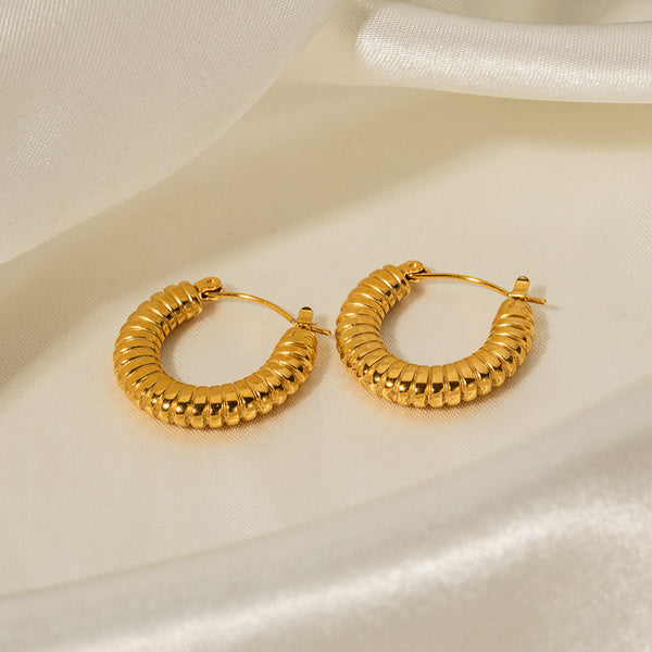 IG Style Geometric Stainless Steel 18K Gold Plated Earrings