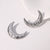 Moon Stainless Steel Electroplating Stud Earrings