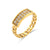 Women Fashion Geometric Stainless Steel 18K Gold Plated Rings