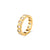 Women Fashion Round Geometric Stainless Steel 18K Gold Plated Rings