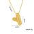 Letter Text Number Titanium Steel 18K Gold Plated Necklaces