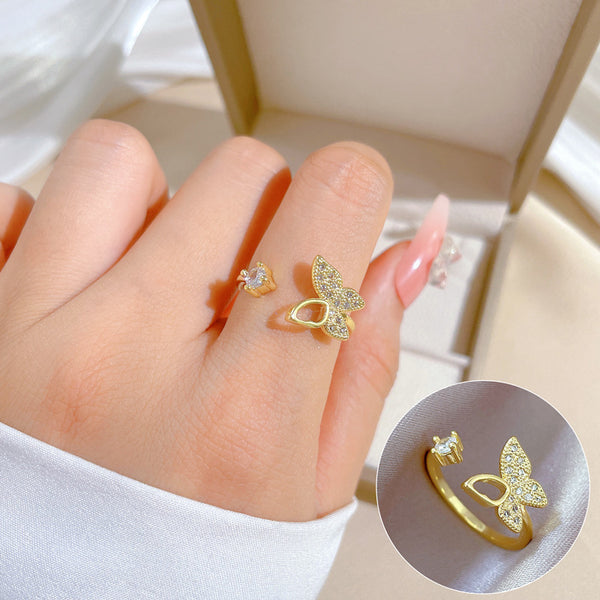 Women Cartoon Crown Brass Electroplating Rings