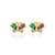 Luxurious Butterfly Chinese Zodiac Animal Copper Diamond Inlay Earrings