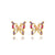 Luxurious Butterfly Chinese Zodiac Animal Copper Diamond Inlay Earrings