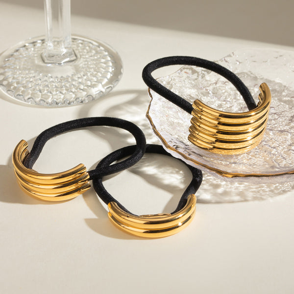 Stripe Stainless Steel Electroplating Hair Ties