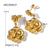 IG Style Rose Geometric Stainless Steel 18K Gold Plated Earrings