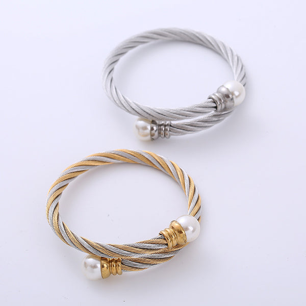 Minimalist Bubble Stainless Steel Electroplating Bangles