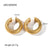 IG Style Circle Geometric Stainless Steel 18K Gold Plated Earrings