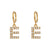 Minimalist Letter Number Text Stainless Steel 18K Gold Plated Earrings