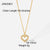 IG Style Stripe Heart Stainless Steel 18K Gold Plated Necklaces