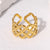 Vintage Retro Quadrilateral Geometric Stainless Steel Electroplating Rings