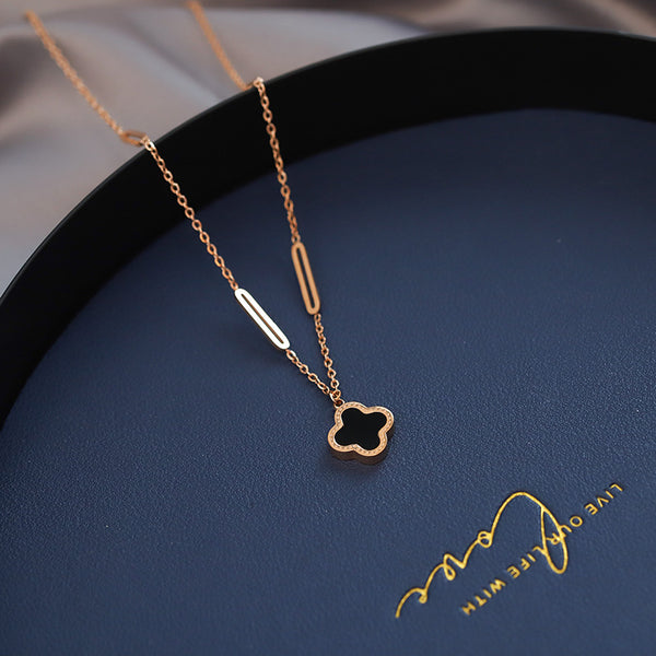 Minimalist Geometric Titanium Steel Electroplating Necklaces