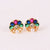 Niche Pattern Flower Copper Diamond Inlay Earrings