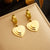 Fashion Heart Titanium Steel Electroplating Earrings