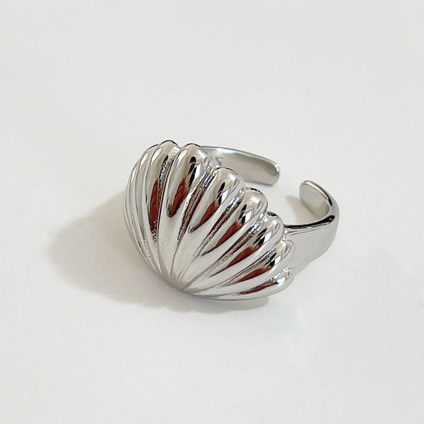 Women Minimalist Shell Silver Silver Plating Rings