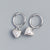 925 Sterling Silver Minimalist Women Heart Heart Silver Diamond Inlay Earrings