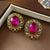 Medieval Quadrilateral Round Geometric Alloy Diamond Inlay Earrings