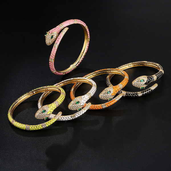 Snake Copper Inlay Bangles