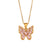 Fashion Butterfly Geometric Stainless Steel 18K Gold Plated Necklaces