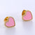 Natural Heart Heart Stainless Steel Electroplating Stud Earrings