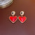 Mid-century Modern Heart Heart Flower Alloy Electroplating Earrings