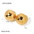 IG Style Round Geometric Stainless Steel 18K Gold Plated Earrings