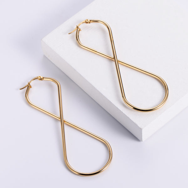 Natural Women Letter Country Style Cattle Geometric Stainless Steel Electroplating Earrings