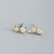 925 Sterling Silver Korean Geometric Silver Diamond Inlay Stud Earrings