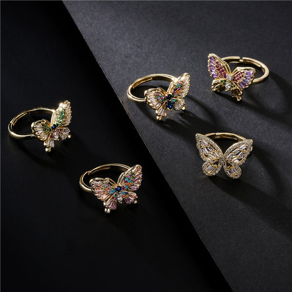 IG Style Women Geometric Copper Inlay Rings