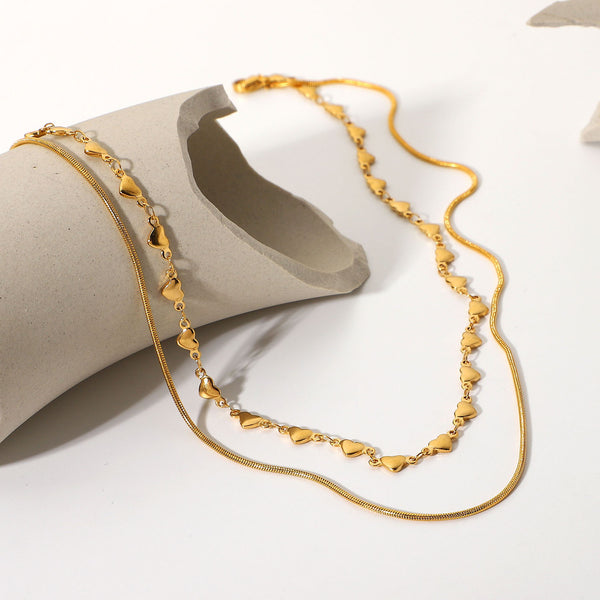 IG Style Chain Geometric Stainless Steel 18K Gold Plated Necklaces