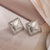 Irregular Geometric Copper Inlay Stud Earrings