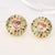 Flower Geometric Copper Inlay Stud Earrings