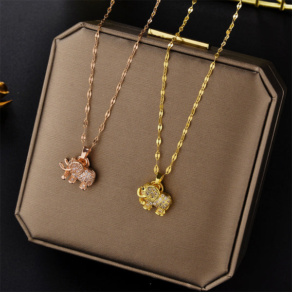 Natural Geometric Titanium Steel 18K Gold Plated Necklaces