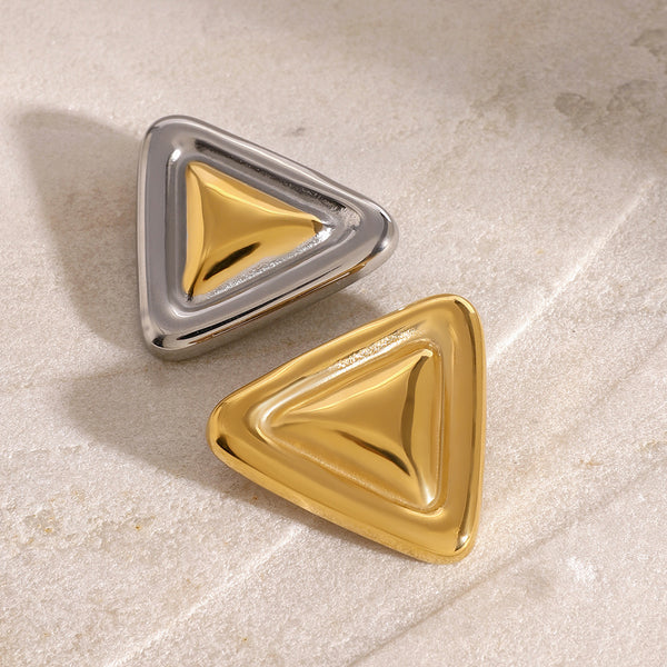 Minimalist Triangle Geometric Stainless Steel Electroplating Brooches