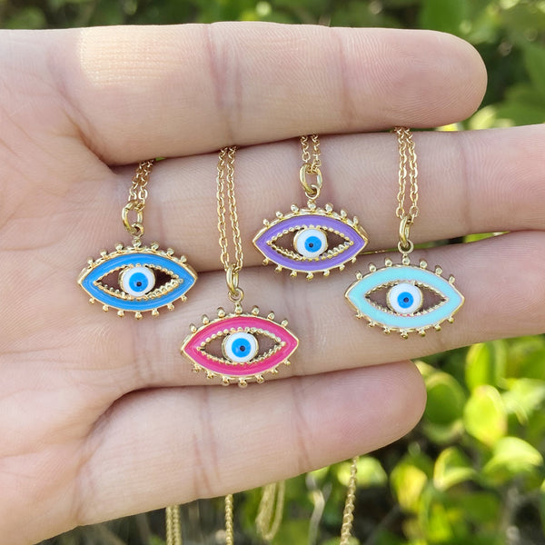 IG Style Women Bohemian Eye Eye Stainless Steel Oil Dripping Pendants