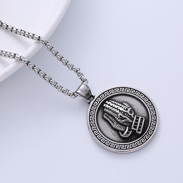 Men Punk Moon Metal Shell Tassel Cattle Doll Titanium Steel Pendants