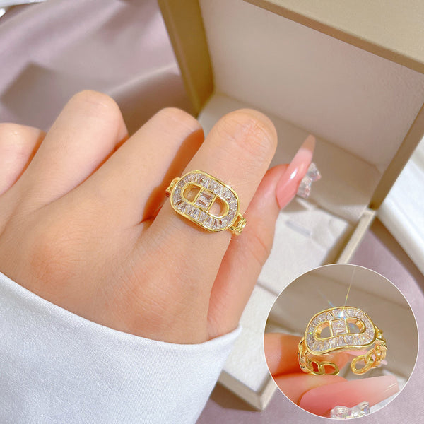 Women Cartoon Crown Brass Electroplating Rings