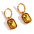 Fashion Quadrilateral Geometric Stainless Steel 18K Gold Plated Earrings