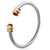 Circle Twisted Stainless Steel Diamond Inlay Bangles