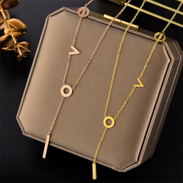 Geometric Titanium Steel 18K Gold Plated Necklaces